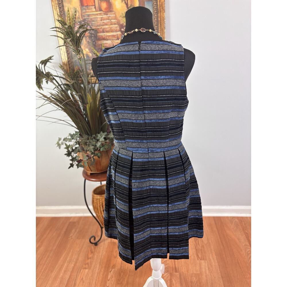 Forever 21 Women Skirt Dress M Sleeveless Pleated Striped Zipper Back Coquette - Picture 5 of 10